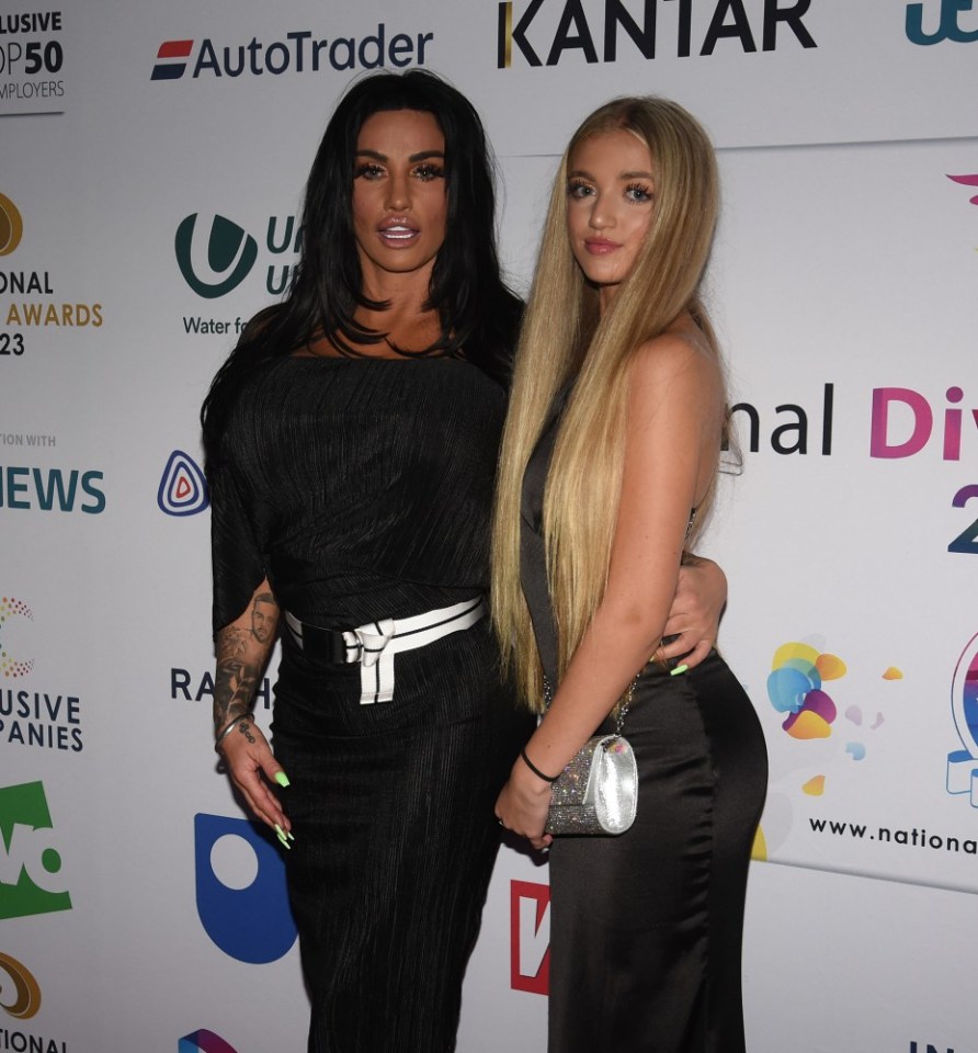 Celebrities arrive at diversity awards in Liverpool, England. Pictured: Katie Price,Princess Andre Ref: SPL9919834 150923 NON-EXCLUSIVE Picture by: SplashNews.com Splash News and Pictures USA: 310-525-5808 UK: 020 8126 1009 eamteam@shutterstock.com World Rights,