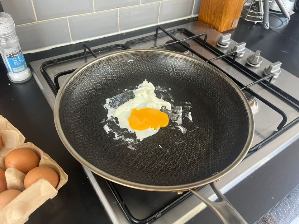 Unfortunately, the pan wasn't non-stick enough to fry an egg without oil