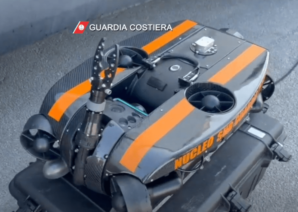 The remotely operated drone or 'robot' used to help with the underwater search