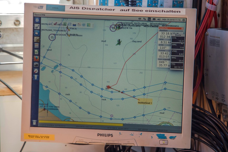 An Automatic Identification System (AIS) screen showing a boat's journey (file image)