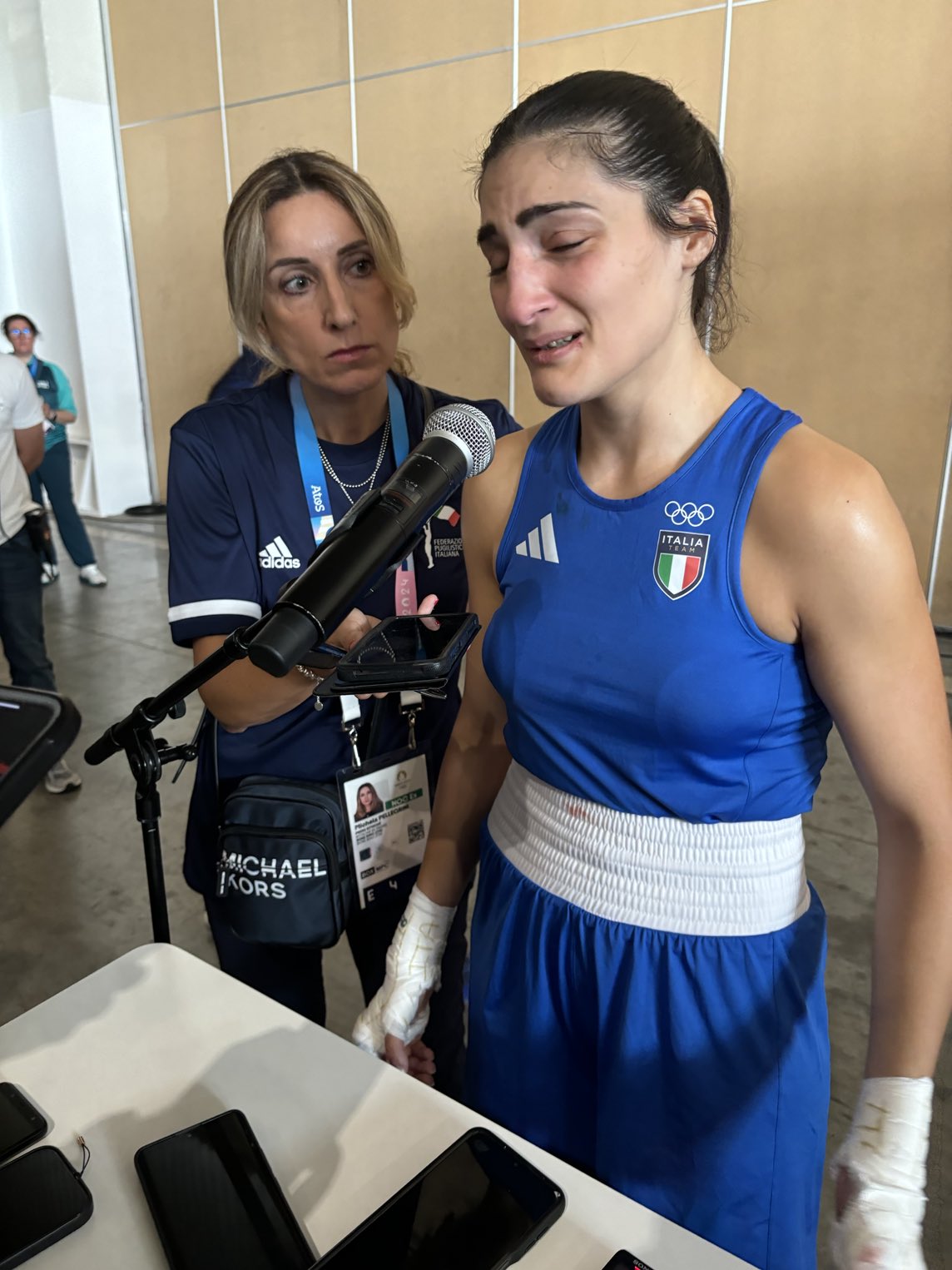 Carini also cried in her post-bout interview on Thursday