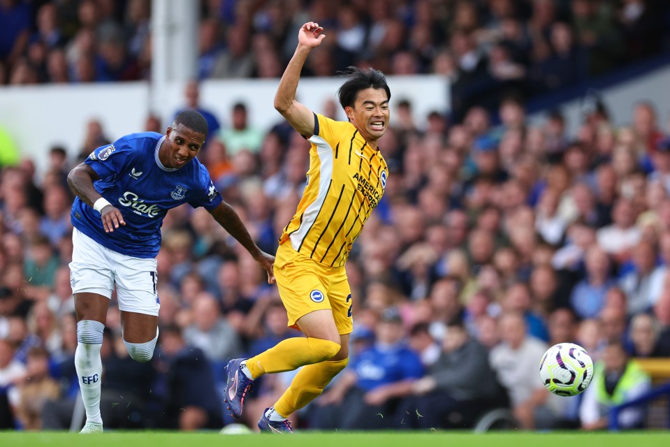 Ashley Young was sent off in Everton's Premier League opener against Brighton