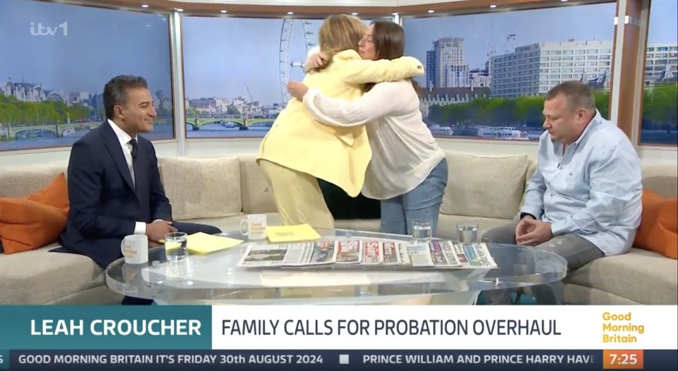 Kate, a mum of two herself, wrapped the chat with a hug