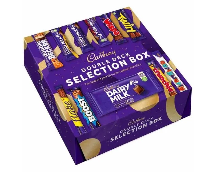 a box of cadbury double deck selection box