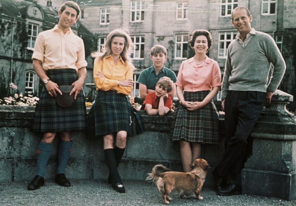 The late Queen and Prince Philip with their four kids at Balmoral, including Prince Andrew