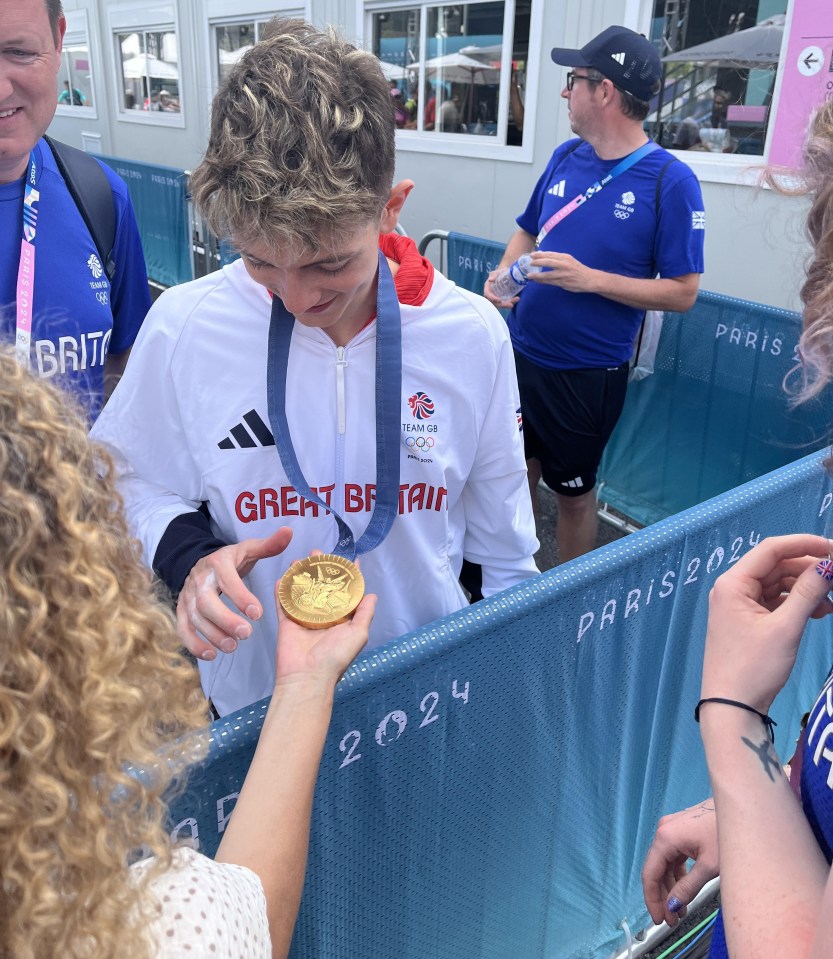 Roberts was joined by his parents after winning gold