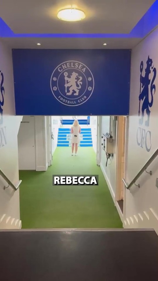 Neville also took fans down the tunnel