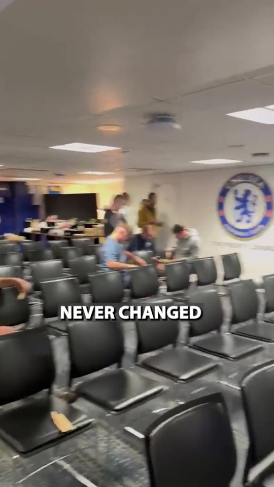 Gary Neville gave fans a behind-the-scenes look at the media facilities at Stamford Bridge