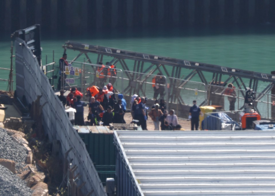 Small boat migrants arrive at Dover on Tuesday - with a daily total of 525 making the treacherous crossing