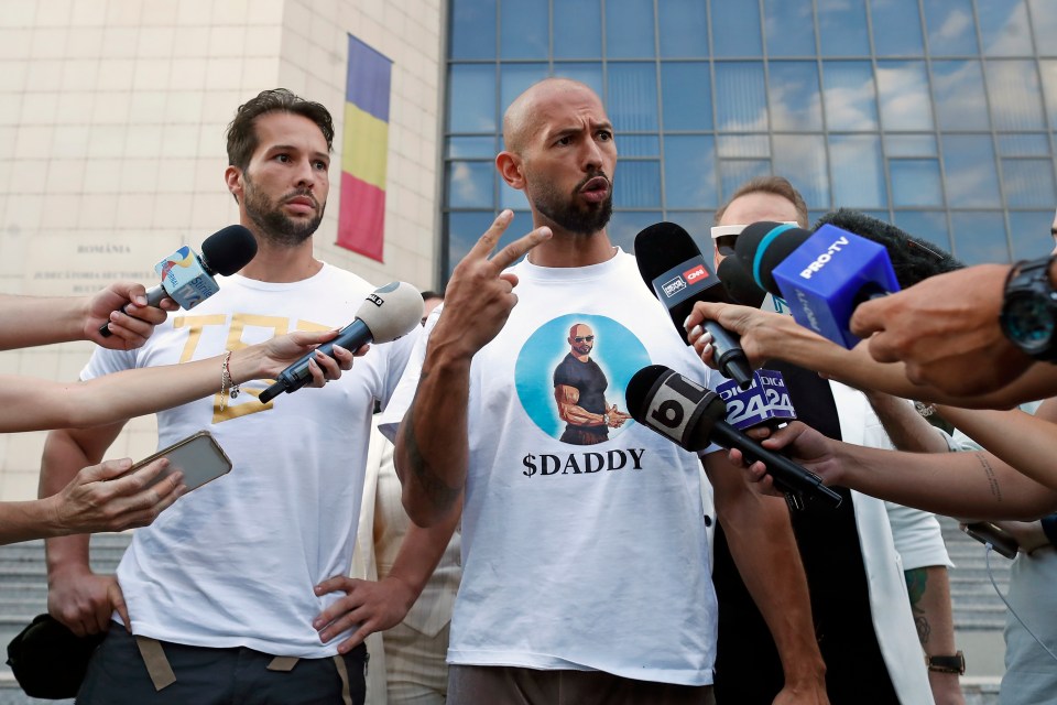 Angry Andrew speaks to reporters outside court on Thursday