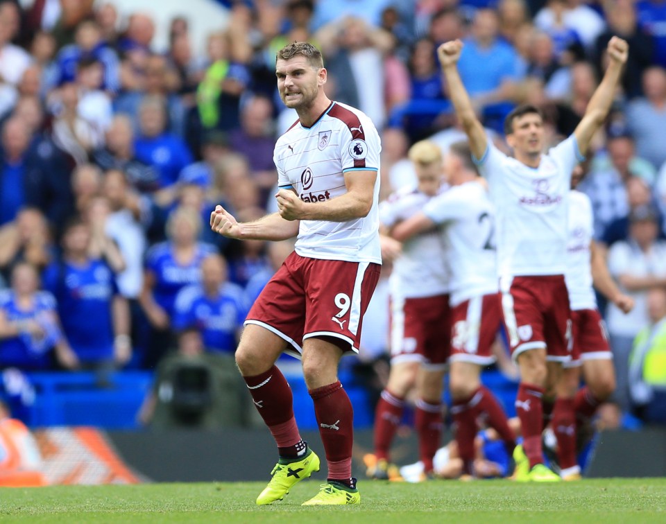 Sam Vokes scored twice as Burnley beat Chelsea