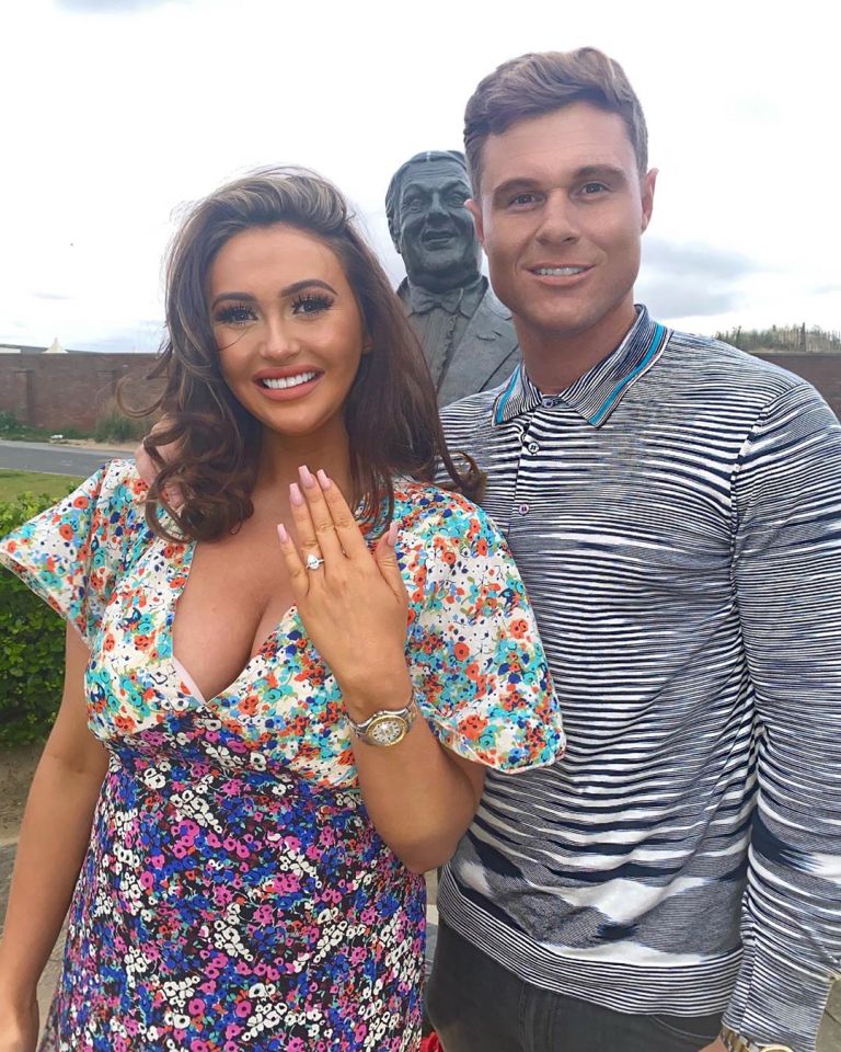 Fiancé Matt popped the question at her late dad Les's memorial statue in 2020