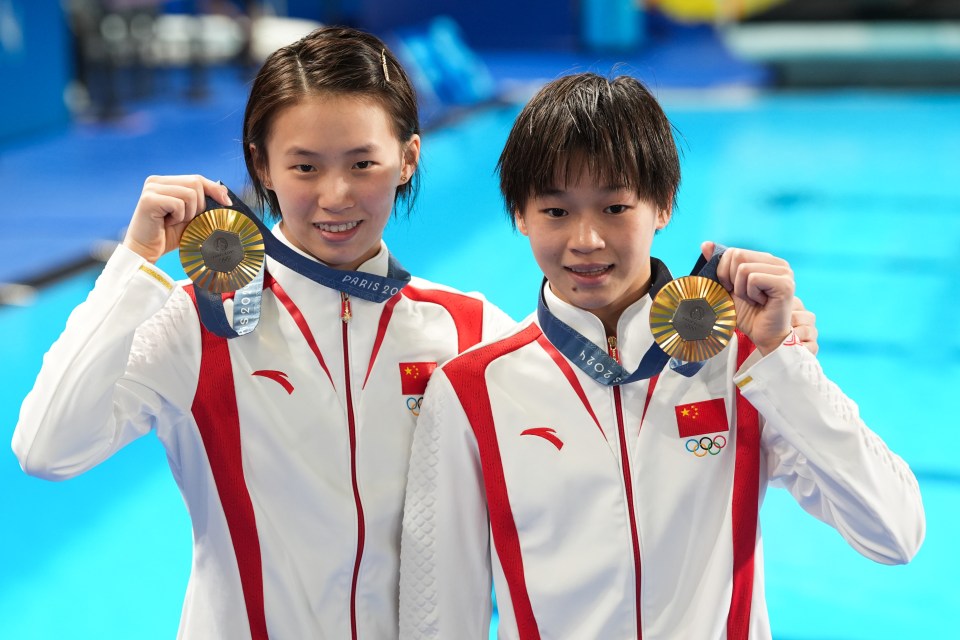 Chen Yuxi and Quan Hongchan won gold in the women’s synchronised 10m platform