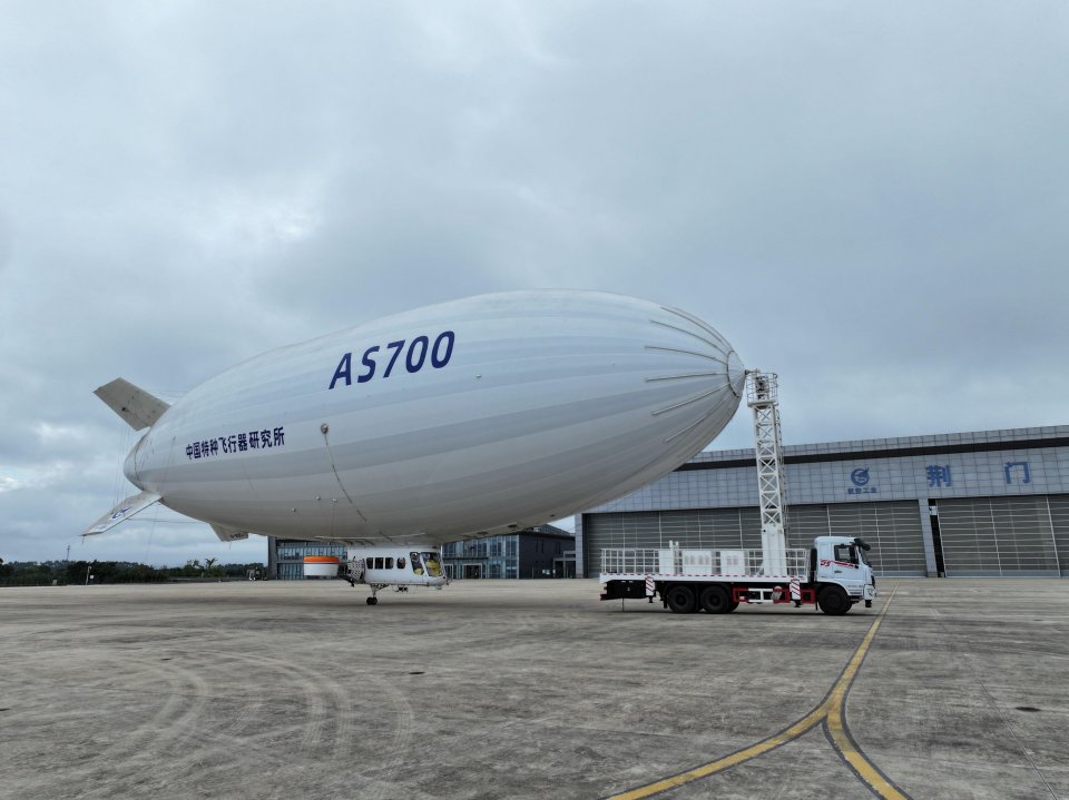 China is testing their huge AS700 manned airship, claiming they hope to use for it tourism