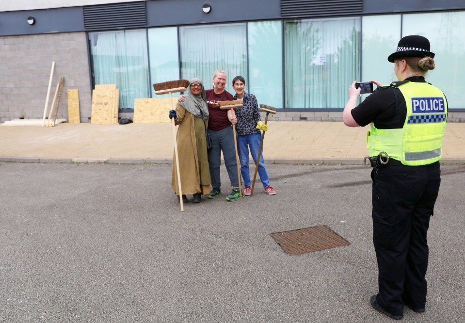 Help is at hand in Rotherham as locals help clean up the Holiday Inn which was attacked yesterday