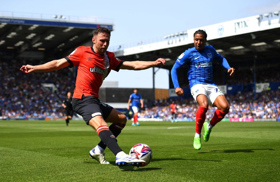 Portsmouth's Championship clash with Luton Town was aired on Sky Sports