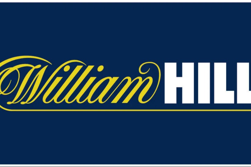 a blue and yellow logo for william hill