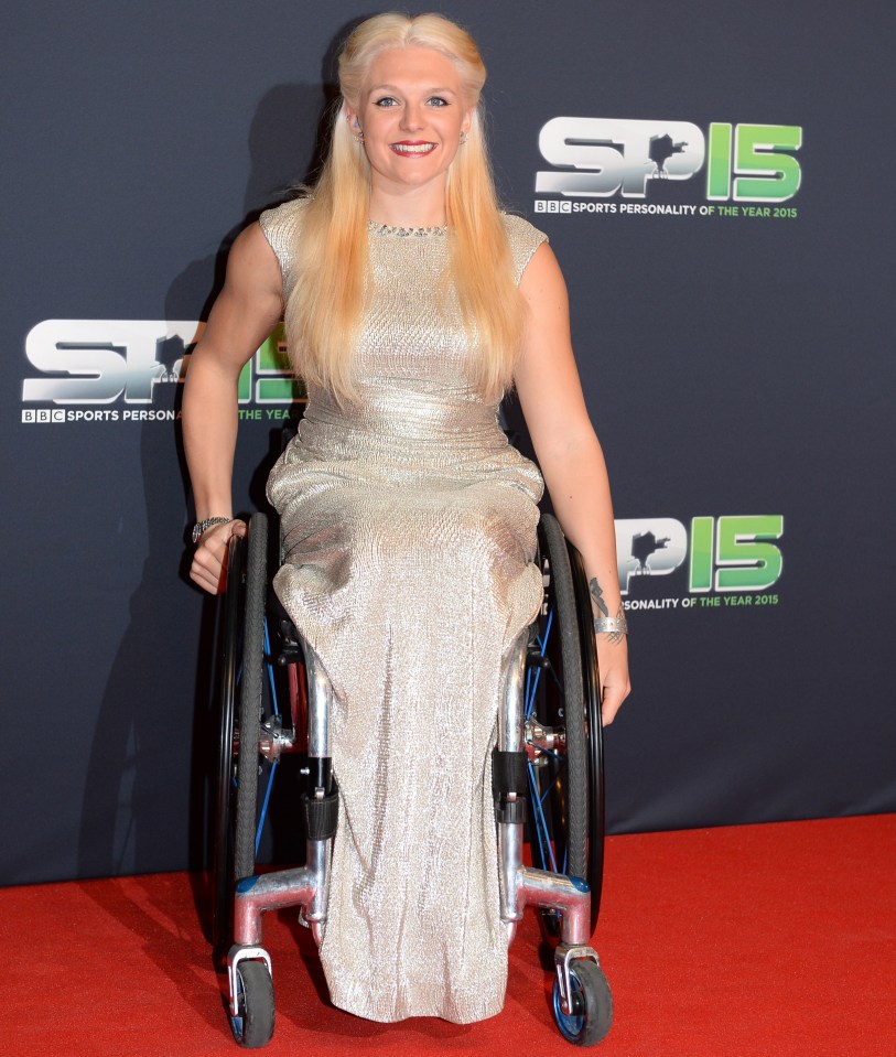 Jordanne Whiley poses on the red carpet at the BBC Sports Personality of the Year Award at Odyssey Arena on December 20, 2015 in Belfast, Northern Ireland