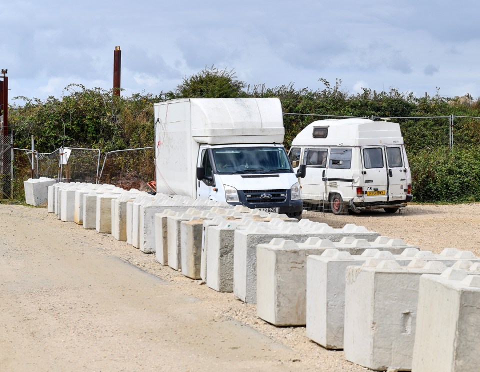 A traveller group in Bembridge Point, on the Isle of Wight have been blocked inside a car park