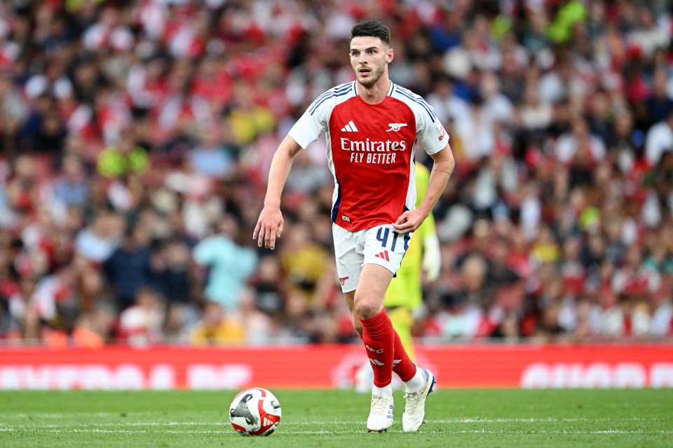 Declan Rice returned to action for the Gunners