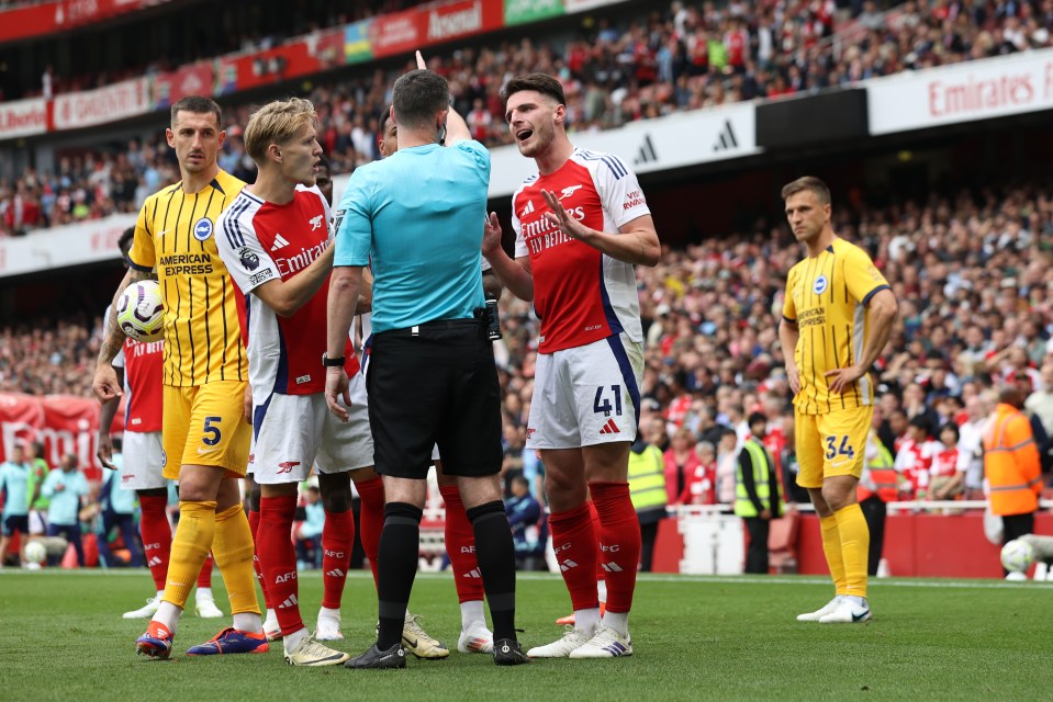 Declan Rice could not believe he was sent off against Brighton