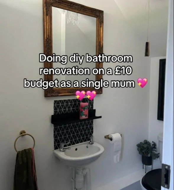 a bathroom with the words doing diy bathroom renovation on a 10 budget as a single mum