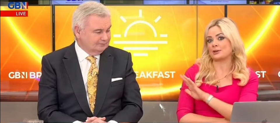 Eamonn Holmes asked a cheeky question about his co-host Ellie Costello's boobs