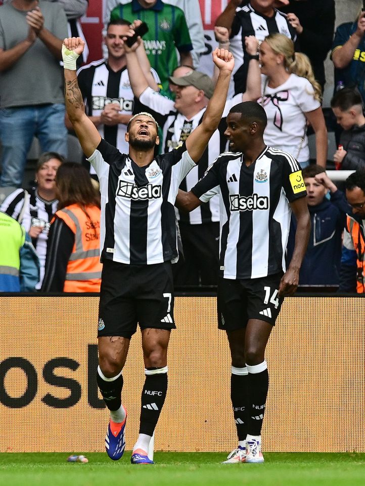 Joelinton celebrates what turned out to be the winner