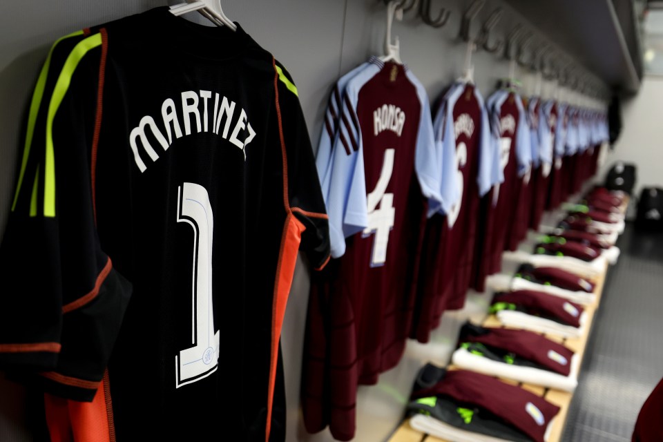 Martinez will no longer be sporting Villa's No 1 shirt