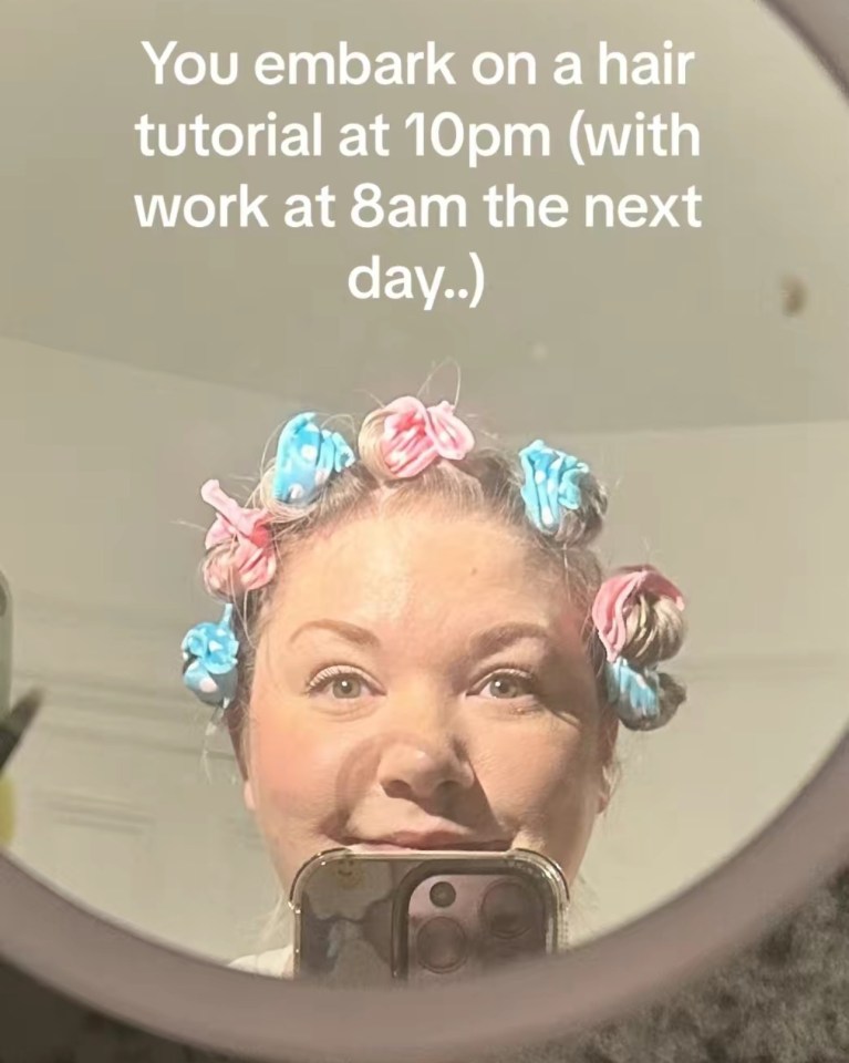 The vintage hair tutorial was high stakes since she had work early the next morning