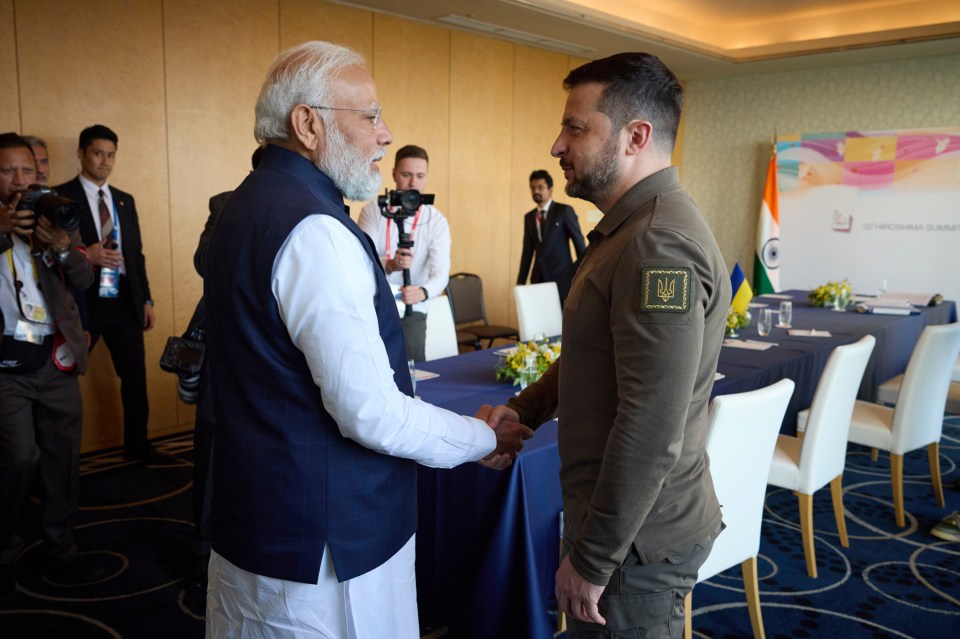 President Zelensky with Indian Prime Minister Narendra Modi back in 2023