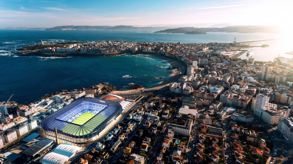 an aerial view of a stadium with the word everton on it