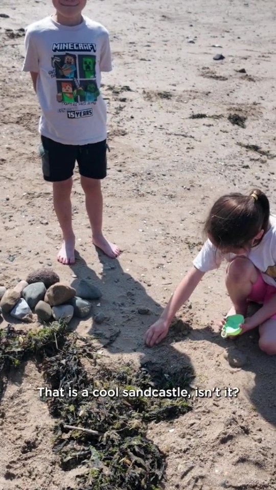 As Sue and Noel were soaking up the sun, the kids kept themselves busy with making castles