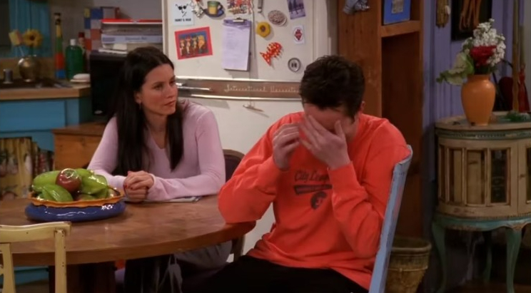 The group seem to have forgotten that Chandler is the most emotional of all of them