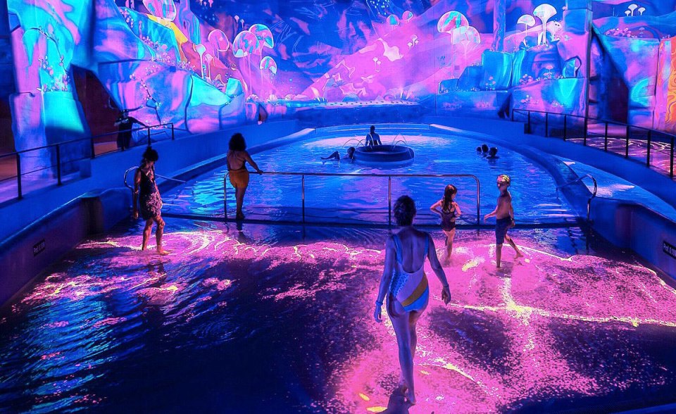 There's also an aquatic cinema, which is the first of its kind in Europe