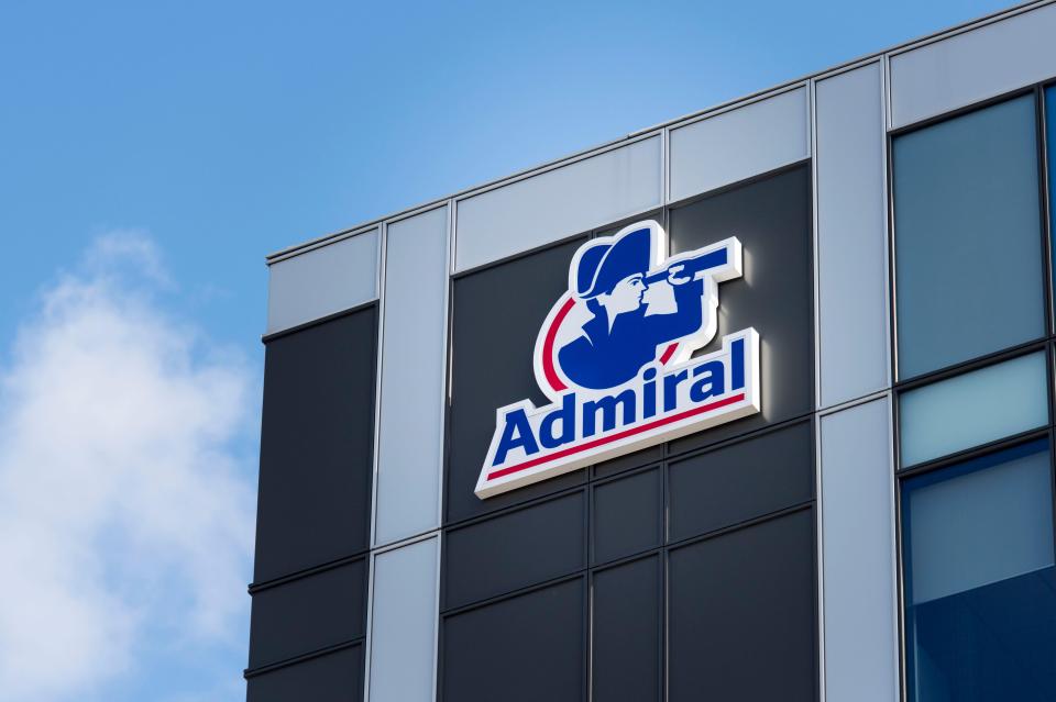 a sign on the side of a building that says admiral