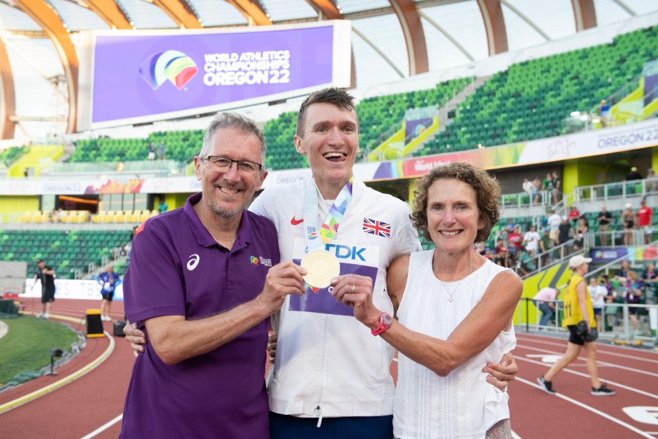 Wightman's mum and dad watched him win gold at the World Athletics Championships in 2022