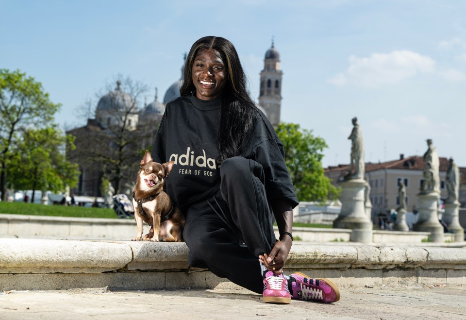 Daryll Neita lives and trains in Italy and spends time with her little dog Melon