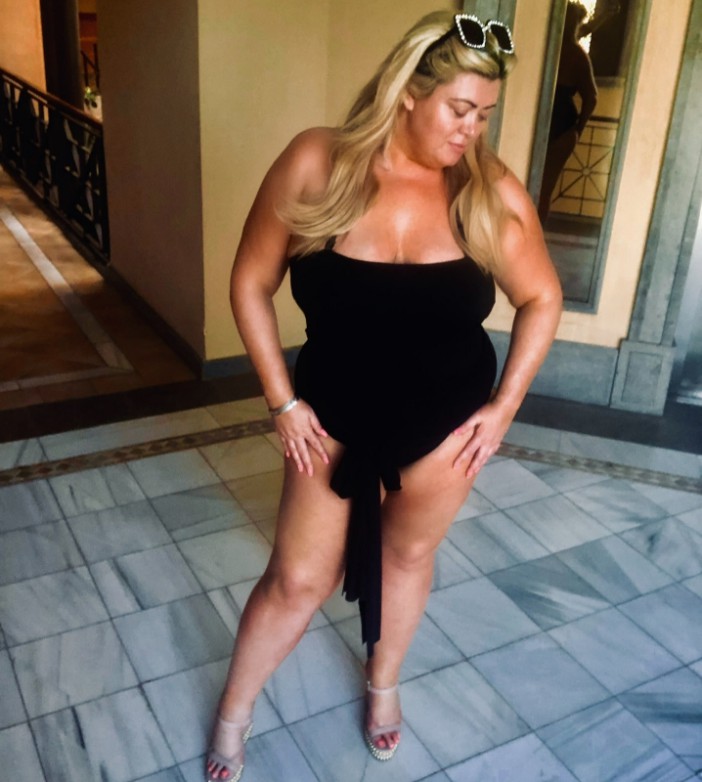 Slimmer then Ever Gemma Collins stuns in black swimsuit showcasing her bronzed figure in body confidence post