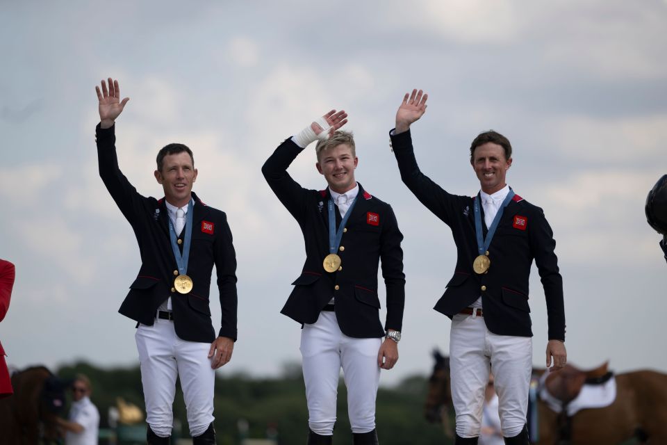 The equestrian team then added to the gold rush in showjumping