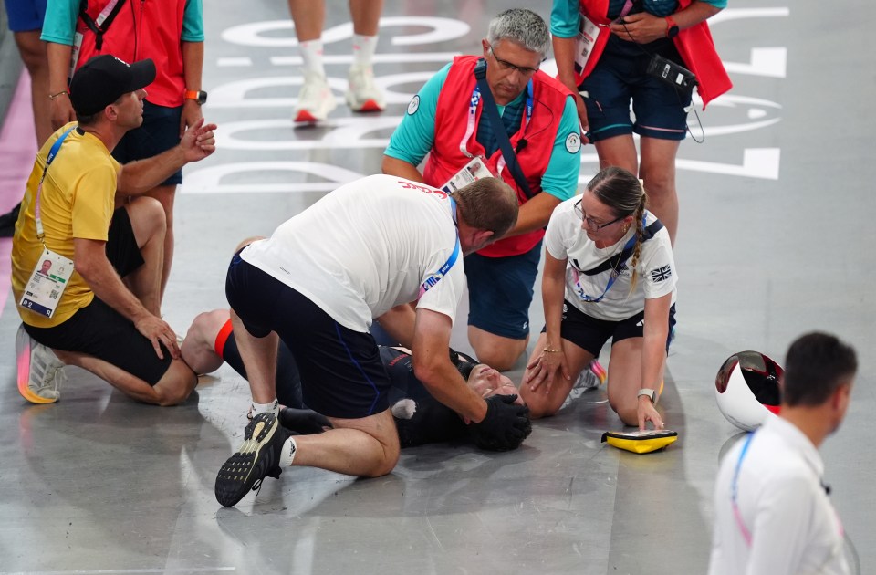 Medics rushed over to help him