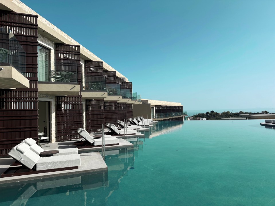 The hotel has infinity pools that make it look like it could  be in the Maldives