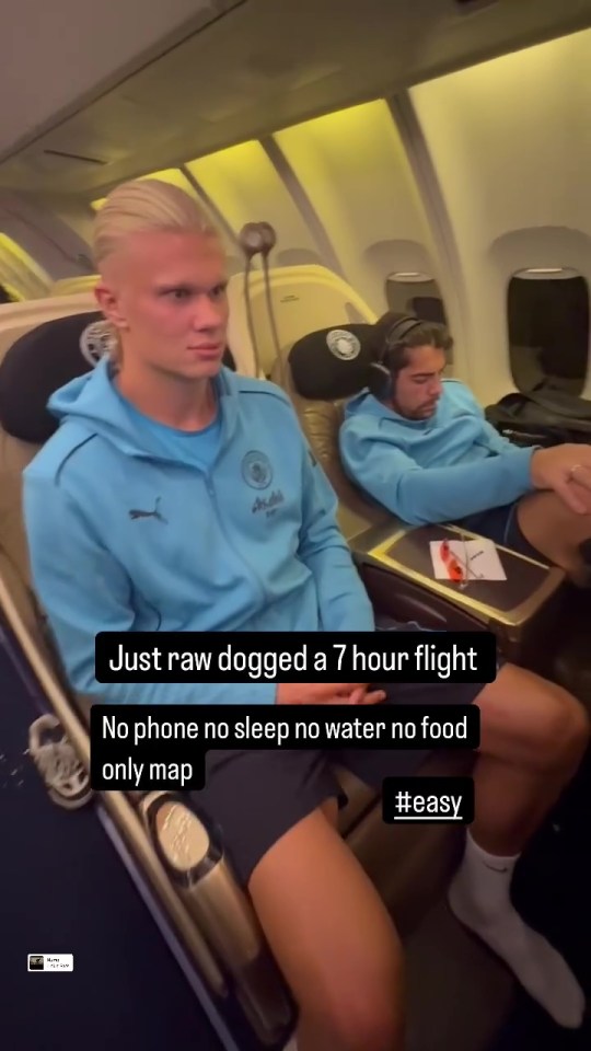 Earling Haaland 'raw dogged' the flight back to England