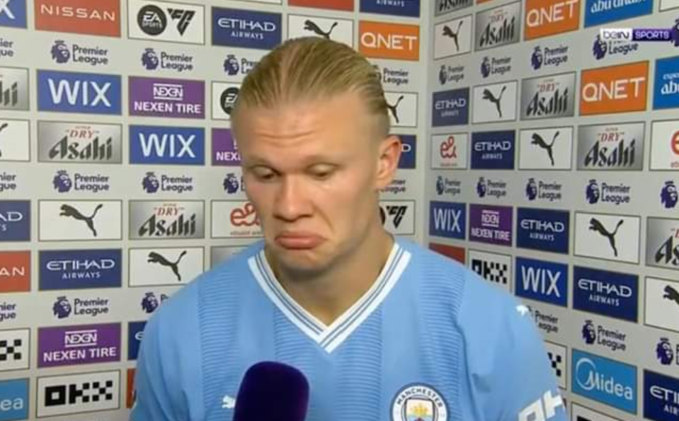 Erling Haaland's face said it all when he spoke out about Marc Cucurella