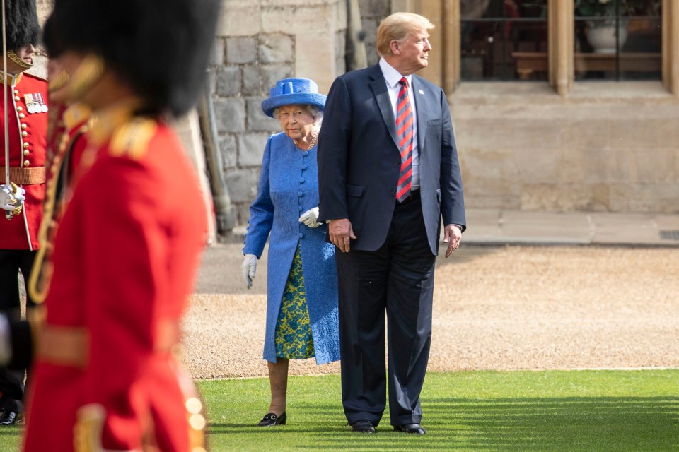 During an inspection of the Guard of Honour at Windsor Castle in 2018, Trump ignored protocol and walked in front of Queen Elizabeth