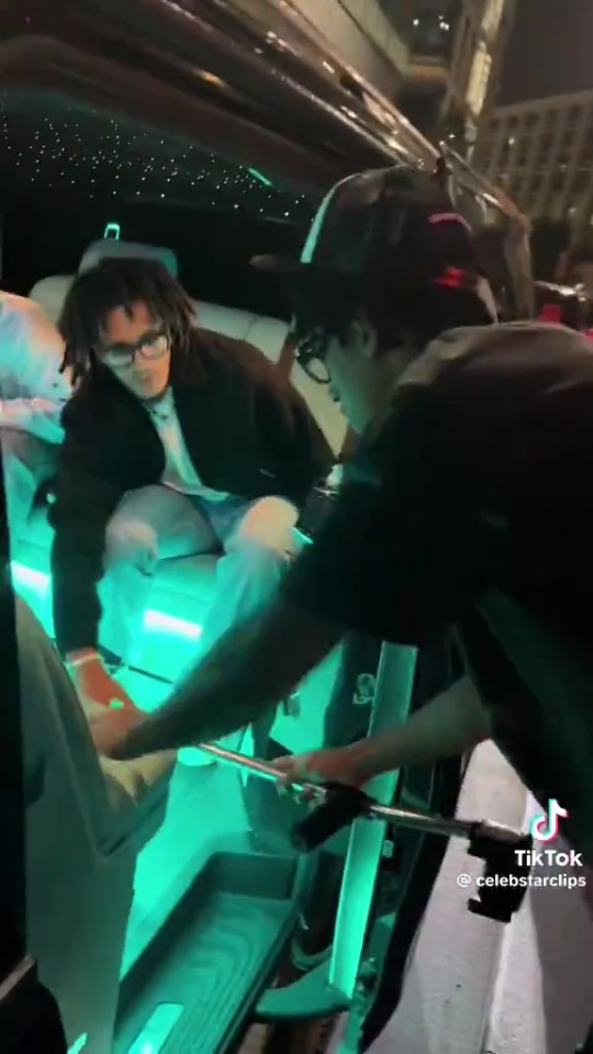 Yoro had to be helped into the car with his crutches