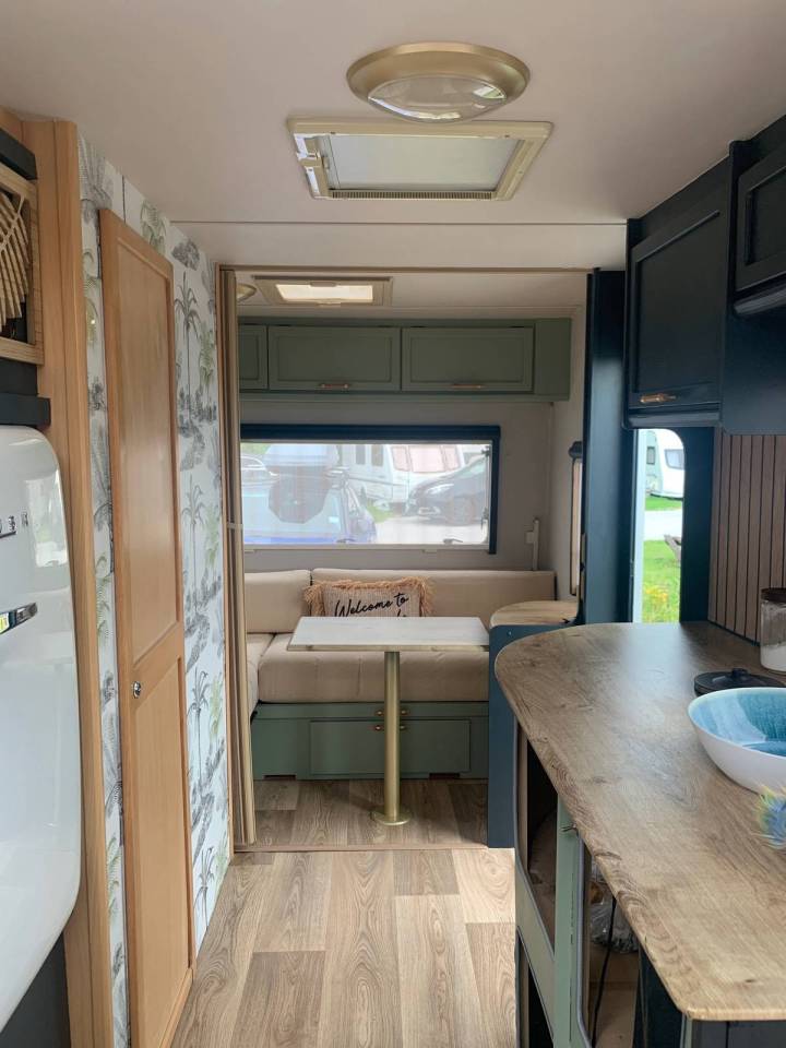 Thanks to a lick of paint, the caravan was instantly made brighter