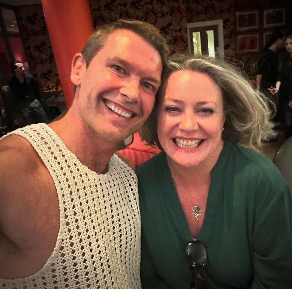 Former EastEnders stars John Partridge and Laurie Brett reunited in a snap posted to social media