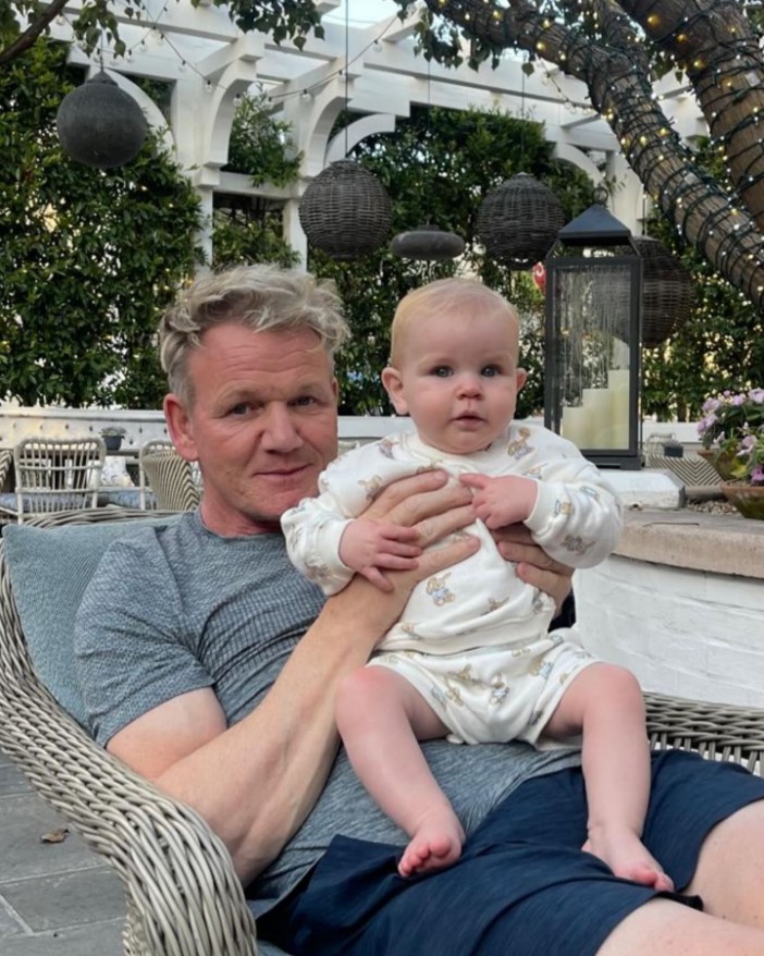 Gordon Ramsay poses with youngest son after giving Adam Peaty his blessing to marry Holly