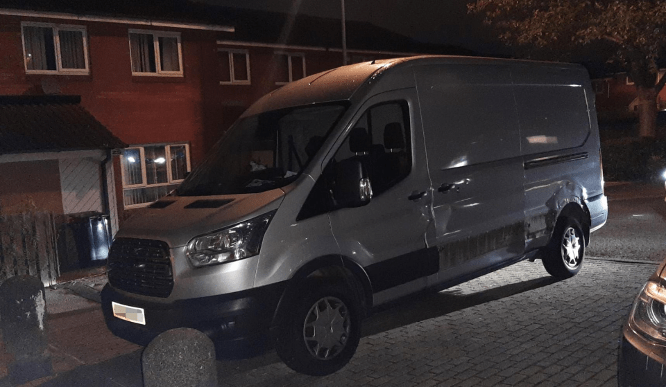 The silver Ford Transit Cargo was found abandoned in Highlands Walk, Belle Isle